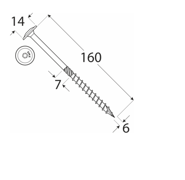 Wkręty do drewna CT 6 x 160 mm 100 szt. 