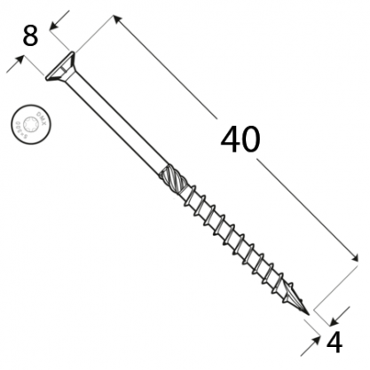 Wkręty do drewna CS 4 x 40 mm 200 szt. 