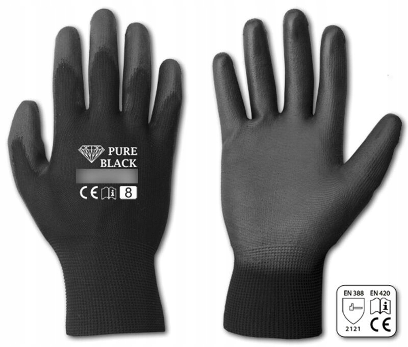 Rękawice ochronne PURE BLACK rozmiar 9 RWPBC9