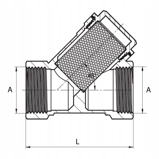 Filtr skośny 1/2" mosiężny ART.15