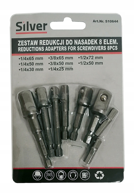 ADAPTERY NASADEK 1/4" 3/8" 1/2" DO WKRĘTARKI